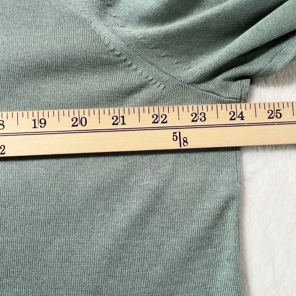 Banana Republic Silk Cashmere V-Neck Sweater‎ Mens Sz XL Green Lightweight